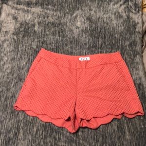 Peach Scalloped 4” Shorts